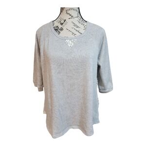 Massini Top Size L 3/4 Sleeves Lace Back